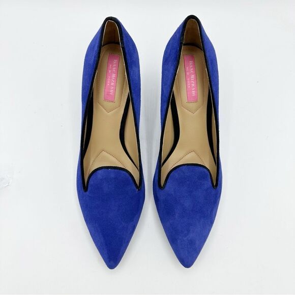 Isaac Mizrahi New York Joy Cobalt Blue Suede Pump Kitten Heel Pointed Toe Sz 7.5 - Picture 5 of 13